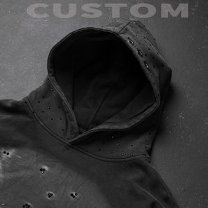 Nouveau surdimensionné 450gsm 100% coton lavé impression numérique sweat à capuche épais personnalisé diamant strass Streetwear à capuche pour hommes - Product Image 3