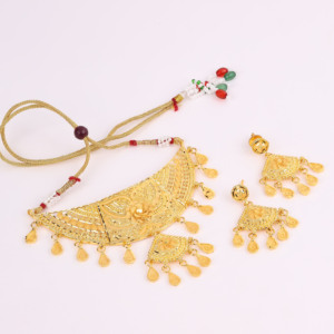 ชุดเครื่องประดับแบบดั้งเดิมชุดเครื่องประดับดีไซน์ลายดอกไม้ทำจากทองคำ14K 18K 24K - Product Image 2