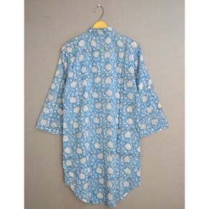 Mini robe kimono unisexe à imprimé floral bohème Mini robe de plage décontractée taille libre pour le printemps automne Confort Vêtements d'été - Product Image 5