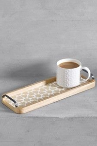 Bandeja de Madera Natural Premium para Servir Desayuno, Té, Café y Aperitivos |   Plato de Servir de Madera Hecho a Mano Ecológico - Product Image 4