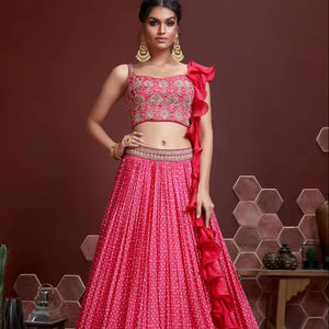Diseñado bordado pesado nupcial Lehenga Choli estilo Formal colección de fiesta de secado rápido - Product Image 1