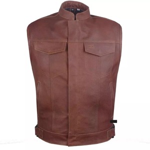 Chaleco de cuero genuino para motorista, prenda de cuero Original para motocicleta, maximiza el desgaste - Product Image 2