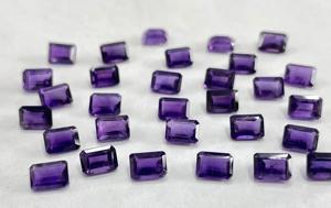 Amatista púrpura natural Octágono corte 3x5mm facetado-Amatista suelta de calidad superior - Product Image 2