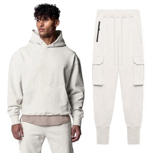 OEM Custom Cotton Sports Men's Jogger Sweat suit <b>Gym</b> Plain Winter <b>Pink</b> Jogging Hoodies Tracksuits Apparel <b>Set</b> - Product Image 3