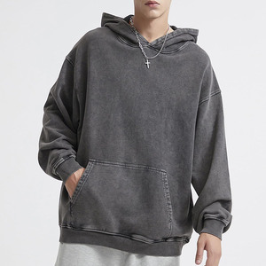 Sweat à capuche pour hommes Streetwear Sun Faded Pullover avec strass Hip Hop Style Winter Hoodies Nouveau design et personnaliser Logo Hoodies - Product Image 3