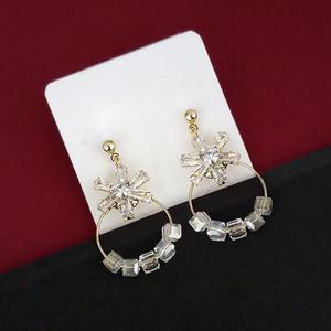 Urthn AD Stone Gold Plated Religious Classic Quartz <b>Pearl</b> Drop <b>Earrings</b> with Copper Brass Trendy <b>Dangle</b> Fashion Jewelry-1315829F - Product Image 1