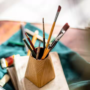 Crescent Crafts <b>Wooden</b> Stationery Desk Organizer Indian Style <b>Pen</b> Stand Top Handicraft Product by crescent crafts - Product Image 2