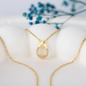 สร้อยคอไม้กางเขนสีเงิน925คุณภาพสูงสำหรับผู้หญิงเครื่องประดับทางศาสนาที่เรียบง่ายของขวัญส่วนบุคคลสำหรับวันคริสต์มาส - Product Image 3