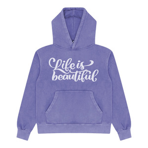 Sudadera con capucha de lavado ácido de alta calidad para hombres, ropa de calle de manga larga, sudaderas con capucha para hombres adultos Sun Fad con logotipo serigrafiado - Product Image 6