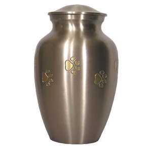 Classic Pewter Pet Cremation Urn American Style Countertop Decorative <b>Ashes</b> Storage Casket Pleasant Metallic Memorial Urn - Product Image 5