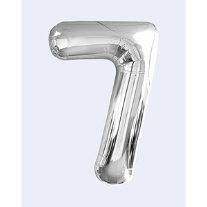 Palloncini Numero Party Love Argento N7 100cm Confezione da 12 Pezzi - Product Image 1