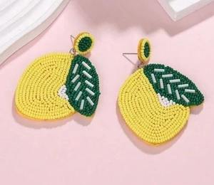 Pendientes de Sandía Hechos a Mano con Cuentas de Semillas, Bordado Colorido con Diseño de Fruta, Joyería de Moda de Verano, Cuentas al por Mayor, Tamaño Personalizado - Product Image 3