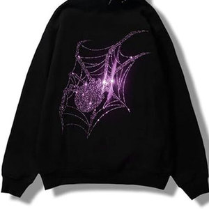 Fournisseur OEM de streetwear en sweat à capuche à paillettes personnalisé de taille adulte grande taille pour les femmes sweats à capuche à strass à la mode - Product Image 6