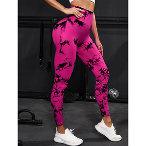 Custom Logo Women <b>Seamless</b> <b>Leggings</b> Tie Dye Sports High Waist Scrunch Butt Lifting Tummy Control Breathable Yoga Pant - Product Image 6