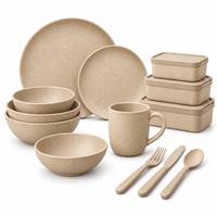 Collection de Vaisselle Moderne Bicolore en Paille de Blé pour la Restauration et l'Hôtellerie (Vente en Gros)