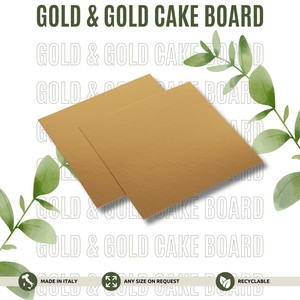 Plateau à gâteau carré en carton doré, jetable, en papier alimentaire solide, taille et couleur personnalisables - Product Image 2