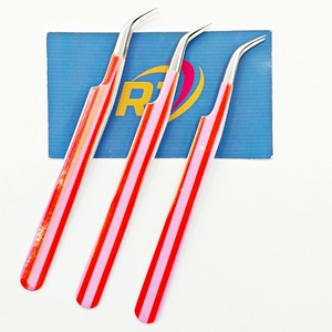 Pinzas de Precisión para Extensión de Pestañas de Acero Inoxidable, Antimagnéticas, Antiestáticas, Punta Curva para Pestañas Clásicas y de Volumen, Personalizables - Product Image 5