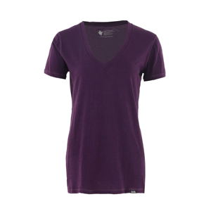 Camiseta Corta Personalizada de Color Morado Oscuro para Mujer, Cuello en V, Manga Corta, Algodón, Corte Holgado Informal, Lisa, OEM, ODM, Venta al Por Mayor - Product Image 1