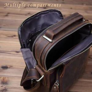 Stand Up épaule en cuir hommes décontracté fourre-tout sangle réglable sac de messager petit LCS-0076B à bandoulière - Product Image 6