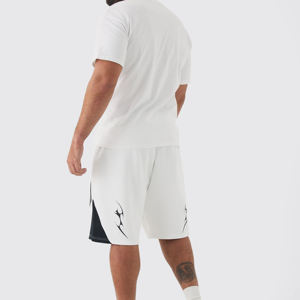 Short de course en molleton de coton imprimé numériquement avec logo personnalisé en gros pour hommes, respirant, taille élastique, fitness - Product Image 3