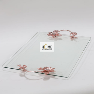 Plateau de luxe en marbre, poignées personnalisées, en or rose décorations, plateaux en marbre - Product Image 3