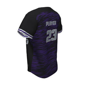 Maillot de softball unisexe personnalisé OEM/ODM à boutons, respirant, antibactérien, protection UV, en polyester, pour adulte, vente directe - Product Image 2