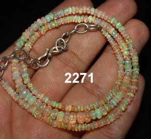 Ethiopian Fire <b>Opal</b> Beaded Necklace Handmade 925 Sterling Silver Birthstone Jewelry <b>Gift</b> for Wif - Product Image 3