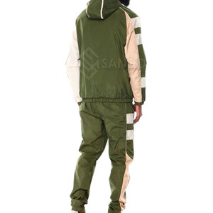 Ensemble de jogging décontracté pour homme en coton 100% de haute qualité, couleur unie, coupe-vent d'hiver, option grande taille, à capuche et élastique - Product Image 2