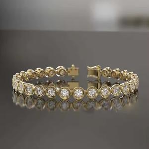 Pretty Round Cut Elegant Diamond inspired Twist Moissanite Bracelet and Bangle Accessory For Wife - Product Image 1
