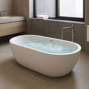 Freestanding Acrylic bồn tắm xoáy nước với Hydro máy bay phản lực không khí & Fiji không khí LED ánh sáng 170x80x60 h cm Đóng gói bồn tắm & xoáy nước - Product Image 1