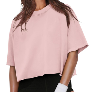 Haut court OEM personnalisé pour femmes Haut court de fitness Respirant Nouveau vêtement de ville vierge élégant pour femmes Haut court uni anti-rétrécissement pour femmes - Product Image 5