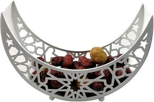 High Quality Metal Moon Shape Dry Fruit Platter For Ramadan <b>Eid</b> Home Decoration From India - Product Image 2