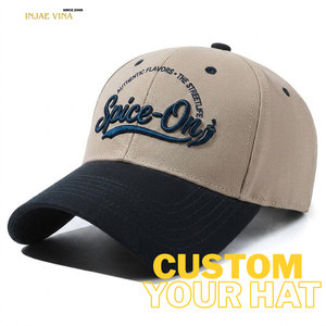 6 Panel Cotton <b>Baseball</b> <b>Cap</b> Adjustable Snapback Structured Two Tone <b>Plain</b> Blank Hat 3D Embroidery Custom High Quality Unisex - Product Image 1