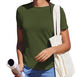 Nouvellement arrivé élégant produit personnalisé vêtements de sport et respirant Ultra doux au toucher meilleur T-shirt en tissu polyester pour femmes - Product Image 3