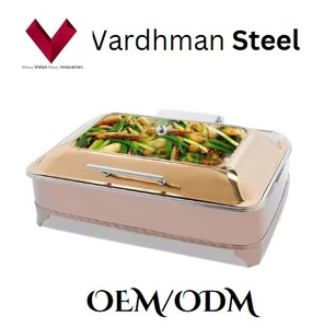 Suministro Directo de Fábrica de Recipiente para Calentar Comida de Vidrio Cuadrado con Marco Dorado Rosa de 7L, Recipiente para Calentar Comida con Marco Dorado Rosa Completo - Product Image 5