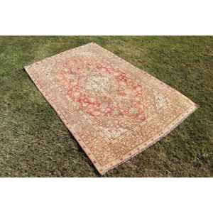 Alfombra Vintage de 4,7x7,6 pies, Alfombra Turca, Alfombra Roja Marrón Estilo Suroeste - Product Image 4