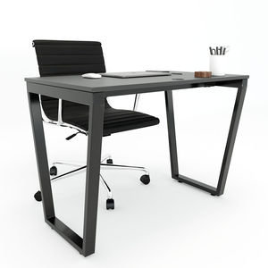 SFTC001 Simple Wood Rubberwood <b>Computer</b> <b>Desk</b> with Iron Frame Practical Single-User Workstation - Product Image 3