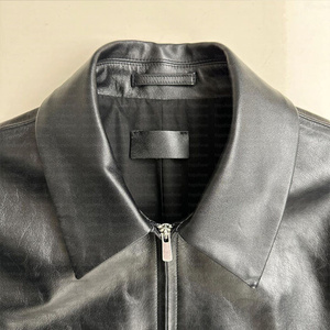 Vêtements d'extérieur de mode pour la saison d'hiver, veste en cuir skinny, moto, cuir PU noir, vestes en cuir pour hommes, mode haut de gamme - Product Image 4