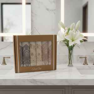 Wholesale 100% Turkish Cotton Quick Dry High Absorbency <b>Bathroom</b> Face <b>Towel</b> <b>Set</b> 50x70cm 390 GSM 6 Pcs Boxed Made in Turkey - Product Image 2