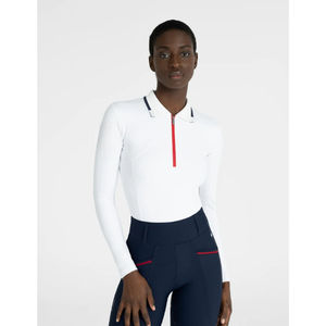 Camiseta de equitación transpirable y ligera para mujer, de tejido elástico que absorbe la humedad, para entrenamiento. - Product Image 4