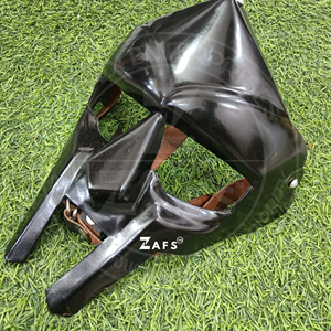 หน้ากากเหล็กอ่อน MF หน้ากากวายร้ายงานทำมือเกราะชุบสีดำยุคกลางสำหรับงานปาร์ตี้ - Product Image 5