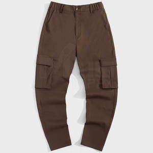 กางเกงคาร์โก้ผู้ชายสีพื้นสวมใส่สบายกางเกงคาร์โก้สไตล์สตรีทแวร์ดีไซน์ใหม่ - Product Image 1