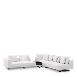 Avalon White Endless Extendable L-Shaped <b>Sofa</b> Convertible 3-Seater Living Room Furniture with Fabric <b>Sponge</b> Filling Stylish - Product Image 1