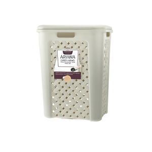 Arianna Plastic Laundry <b>Basket</b> 30L Angora Color With Lid And Handle For <b>Storage</b> - Product Image 2
