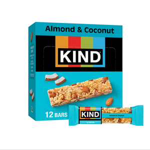 KIND Nut <b>Bars</b>, Almond & Coconut, Healthy <b>Snack</b> <b>Bars</b>, Gluten Free, Low Sodium, 3g Protein, 12 Count - Product Image 1