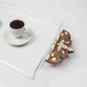 Top Tendance Nacre Incrustation Acrylique Plateau De Service Plateau Polyvalent Design Moderne Écologique Lave-Vaisselle Plat Partie - Product Image 2