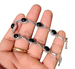Handmade <b>Silver</b> Boho Style <b>Bracelet</b> Jewelry 925 <b>Sterling</b> <b>Silver</b> Black Onyx Gemstone Trending <b>Bracelet</b> Jewelry For <b>Women</b> Gift For - Product Image 1
