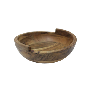 Nouveauté Bol de service en bois de forme ronde fini naturel pour la table à manger de cuisine bols de service pour aliments et collations - Product Image 2