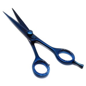 Kaamir Instruments High Quality Right-Handed Stainless Steel Blue Plasma Barber Scissors Sharp Blade Tip At Our Facility - Product Image 3