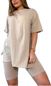 ที่กําหนดเองผู้หญิงระบายอากาศเสื้อยืดและชุดสั้นยิมฟิตเนสผ้าฝ้ายวัสดุฤดูร้อนจ๊อกกิ้งสวมใส่สบายๆแห้งเร็วผู้หญิงชุดคู่ - Product Image 3